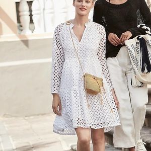 J.Crew Tiered Popover Dress in Embroidered Eyelet